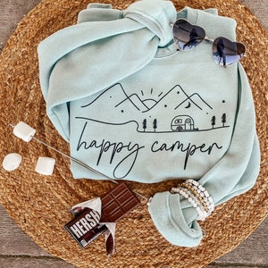 Happy Camper Shirt - Funny Camping Shirt - Camping T-Shirt Shirt - Camper T-Shirt - Glamping Shirt - Hiking Shirt - Nature Lover Shirt