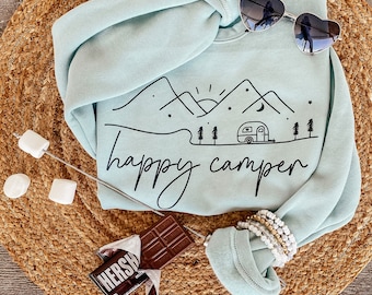 Happy Camper Shirt - Funny Camping Shirt - Camping T-Shirt Shirt - Camper T-Shirt - Glamping Shirt - Hiking Shirt - Nature Lover Shirt