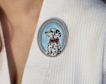 Custom Pet Portrait, Dalmatian Brooch Pin, Pet Embroidery, Custom Pet Gifts, Dog Pin, Pet Sympathy Gift, Gifts For Dog Lovers, Custom Pins