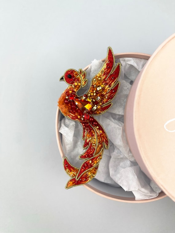 Honbay 4-Pack Sparkling Phoenix Bird Brooch Pins - Cute Enamel & Rhinestone Clip For Sweaters, Hats, Scarves