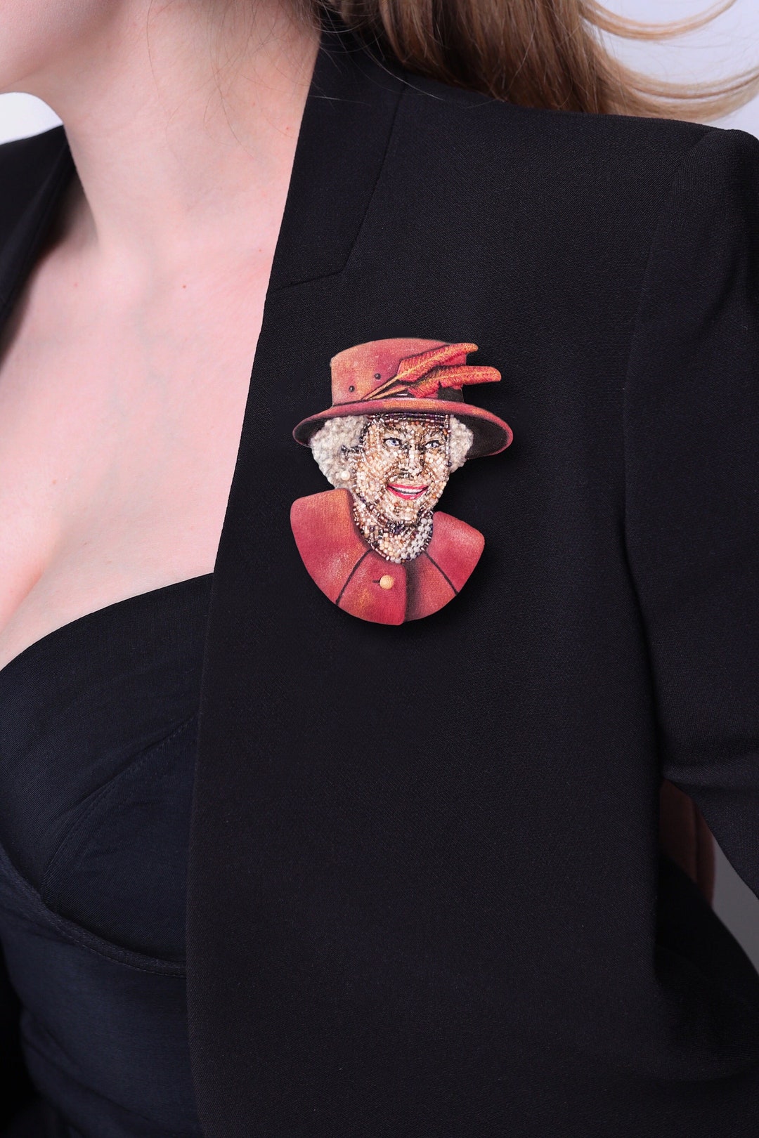 Queen Elizabeth Brooch Pin Queen Elizabeth Coronation Crown Etsy