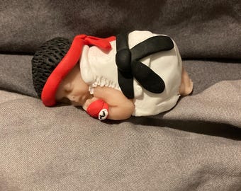 Figura personalizada de Ryu Sleeping Baby de Street Fighter (6,35 cm) para tarta de arcilla polimérica.