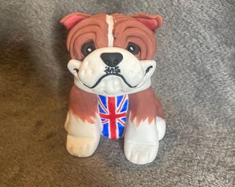 Figura personalizada de Bulldog Británico de 7,6 cm, 11,4 cm y 15,2 cm para tarta