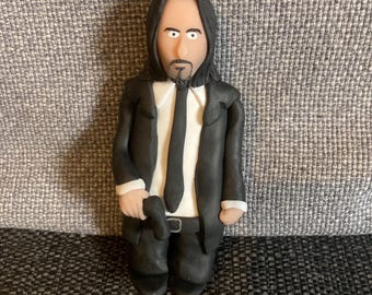 John Wick - Figura personalizada de John Wick (7,6 cm, 11,4 cm y 15,2 cm) para tarta