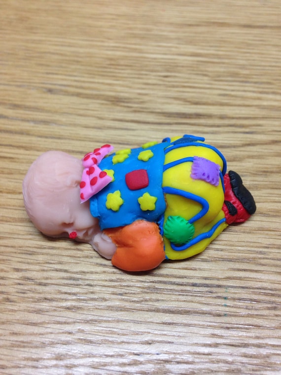 OOAK 2.5/" Sleeping Polymer Clay Baby Cake Topper Keepsake Figurine Gift