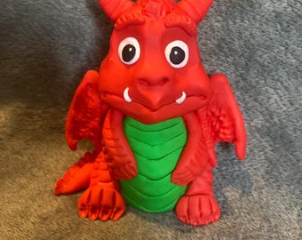 Figura personalizada de dragón galés de 7,6 cm, 11,4 cm y 15,2 cm para tarta