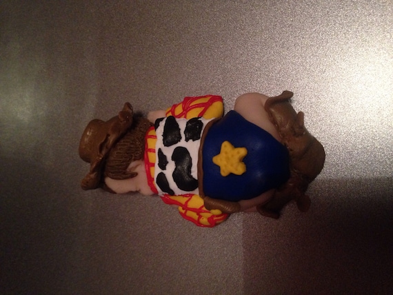 OOAK 2.5/" Woody Toy Story Sleeping Polymer Clay Baby Cake Topper Figurine Gift