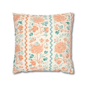 Blue and orange  Pillows Throw Pillows orange and Blue Pillow Covers Dorm Decor Blue Throw Pillow floral Pillow Light Blue Pillows
