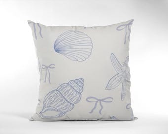 Costal seashells Pillow Nautical Decor Beach House Pillow Throw Pillow Nautical Throw Pillow Preppy Pillow for Boy Bedroom seashell Bedding