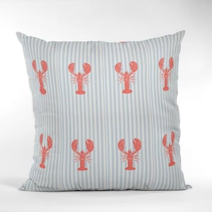 Lobster Pillow for Girl Nautical Throw Pillow Lobster Pillow Cover Coquette Bedding Maine Gift Ideas Preppy Lobster Decor Summer Pillow