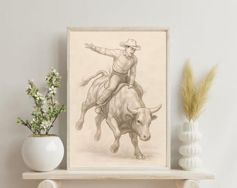 Bull Rider Digital Download, Rodeo PNG, Bull Rider SVG, Western Sublimation, Bull Riding, Western Art
