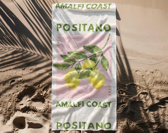 Beach Towel, Amalfi Coast Italy Travel Towel, Italy Lover Gifted Towel, Custom Beach Towel, Traveler Gifts, Pretty Pool Towel