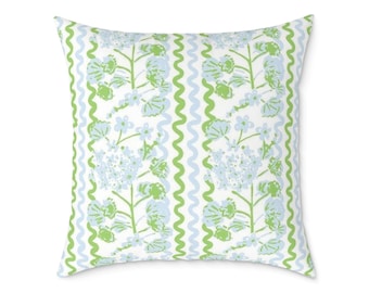 Blue and Green Pillows Green Throw Pillows Green and Blue Pillow Covers Dorm Decor Blue Throw Pillow floral Pillow Light Blue Pillows