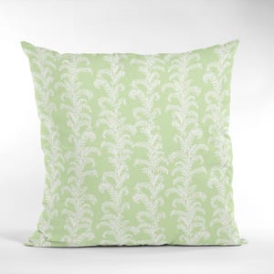 Green and White Floral Botanical Throw Pillow, Greenery Pillow, Botanical Accent Cushion, Home Décor, Sofa Pillow