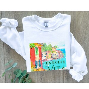 La Dolce Vita Crewneck, Italian Coast Sweatshirt, Travel Gift for Them