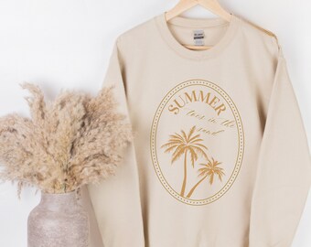 Summer Beach Sweatshirt, Toes in The Sand Pullover, Cute Trendy Crewneck Vacation