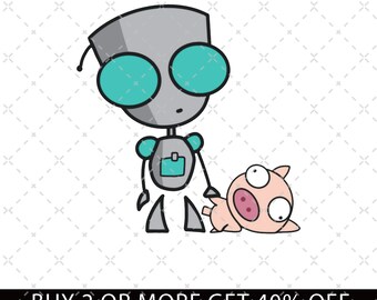 Invader Zim Gir Png, Nickelodeon Svg, Nickelodeon Cartoon Series Png, Gift for Fans