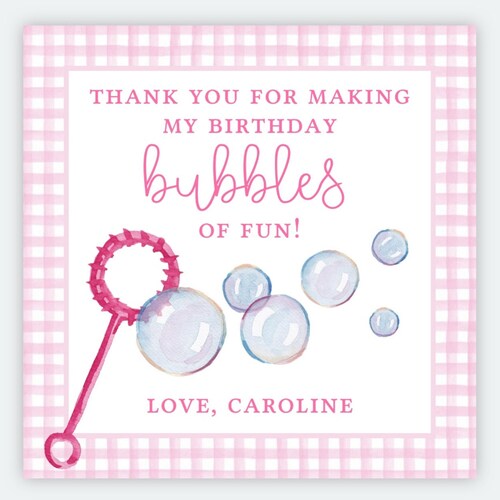 Bubble Birthday Favor Tags Editable Template Online Etsy