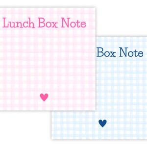 Lunchbox Notes Notepad for Kids | 50 Sheet Gingham Heart Note Pad | 5.5&quot; Square | Cute School Lunch Notes for Girls or Boys | Back to School