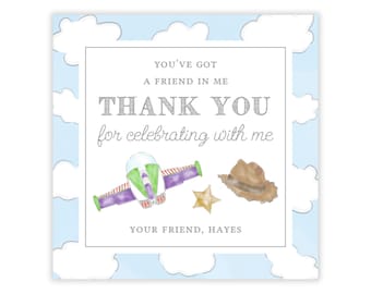 PRINTABLE Toy Friends Party Favor Tags | Editable Cowboy Toy Birthday Gift Tag Template | Corjl Template | Custom Toy Party Favor Tags | 124