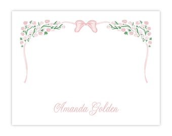 Printable Stationery for Women, Personalized Stationery for Women, Printable Note Cards for Women, Floral Stationery, Floral Note Cards