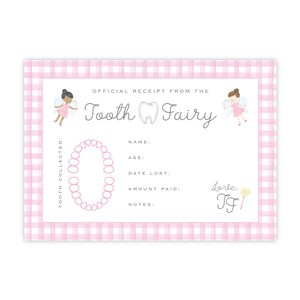 Reçu imprimable de fée des dents à téléchargement immédiat, note de fée des dents imprimable, certificat de fée des dents, lettre de fée des dents, carte de fée des dents