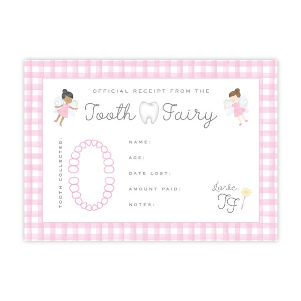 Printable Tooth Fairy Receipt, Tooth Fairy Note Printable, Tooth Fairy Certificate, Tooth Fairy Letter Instant Download, Tooth Fairy Card