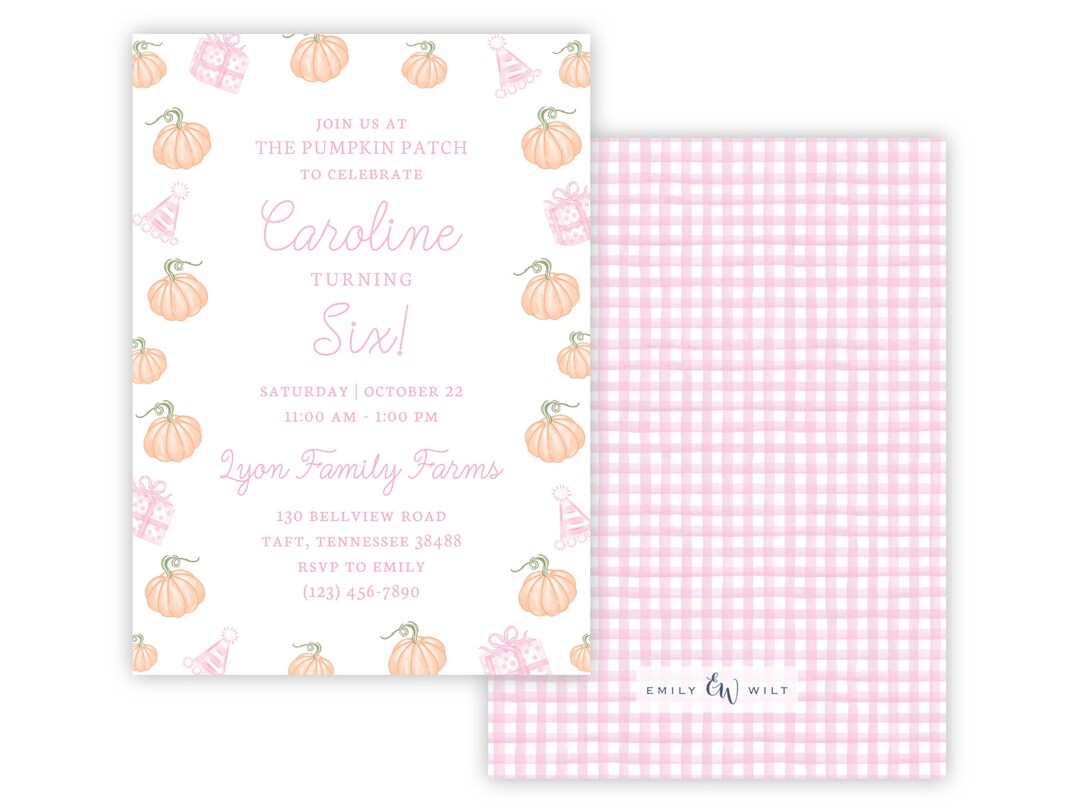 Printable Pumpkin Patch Birthday Invitation Girl Fall - Etsy