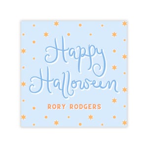 PRINTABLE Halloween Favor Tags, Blue Happy Halloween Gift Tags for Boys, Classroom Treat Bag Labels, Kids Party Corjl | 501 image 1