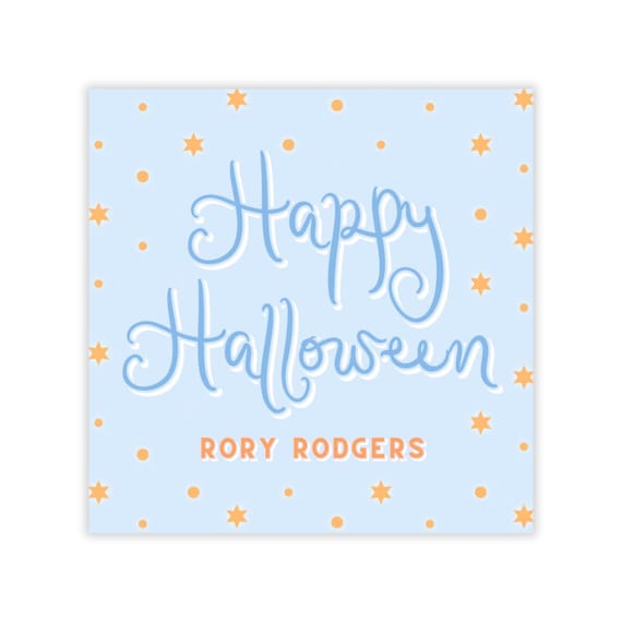 PRINTABLE Halloween Favor Tags, Blue Happy Halloween Gift Tags for Boys, Classroom Treat Bag Labels, Kids Party Corjl | 501