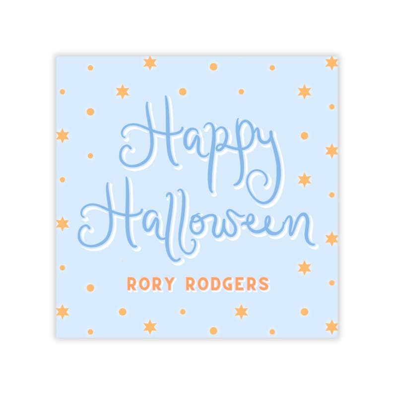 PRINTABLE Halloween Favor Tags, Blue Happy Halloween Gift Tags for Boys, Classroom Treat Bag Labels, Kids Party Corjl | 501 image 1