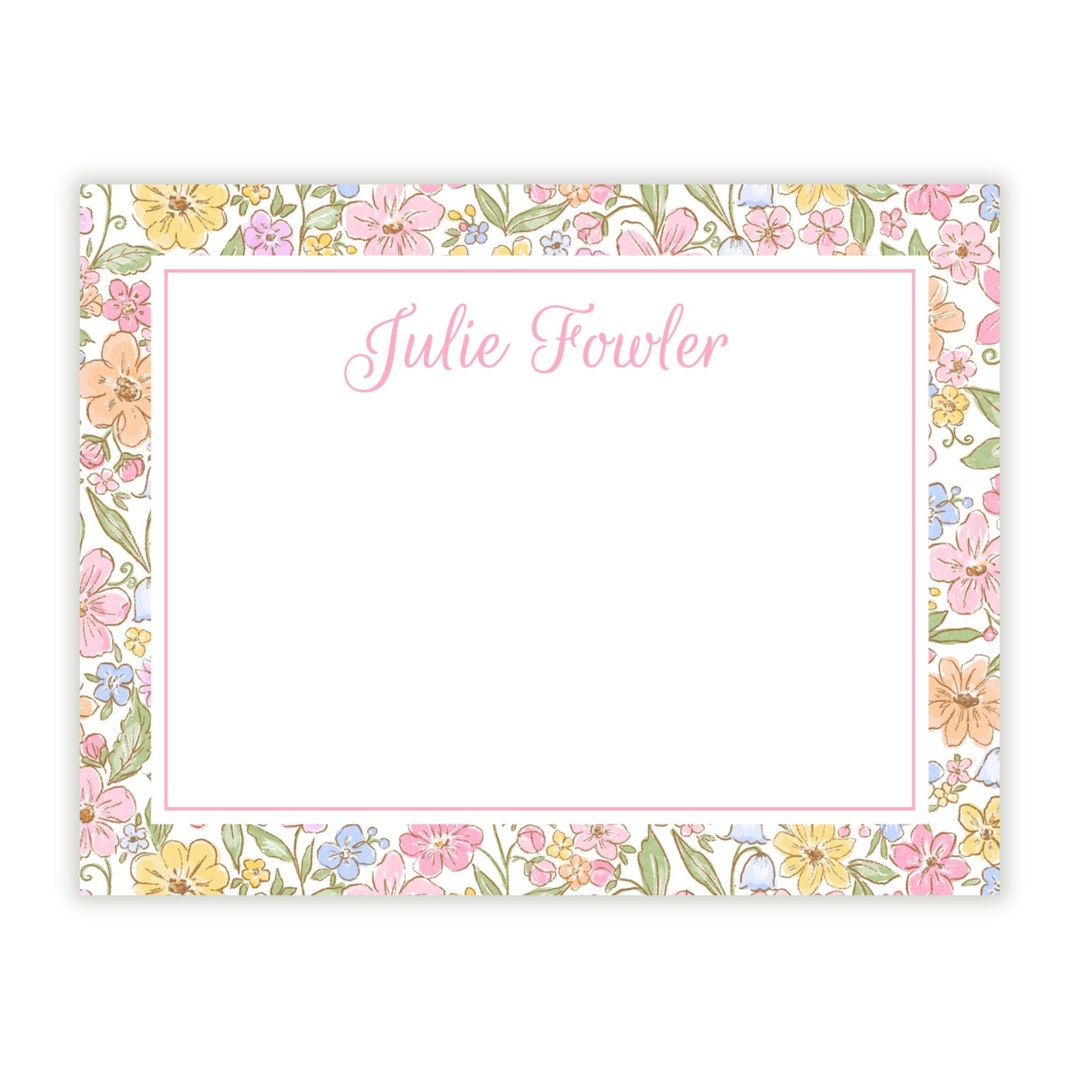 Printable Stationery for Women, Personalized Stationery, Printable Note ...