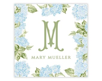 PRINTABLE Floral Gift Tag Template | Editable Corjl Tag with Blue Hydrangeas | Personalized for Gift or Hostess Use | Holly’s Hydrangeas
