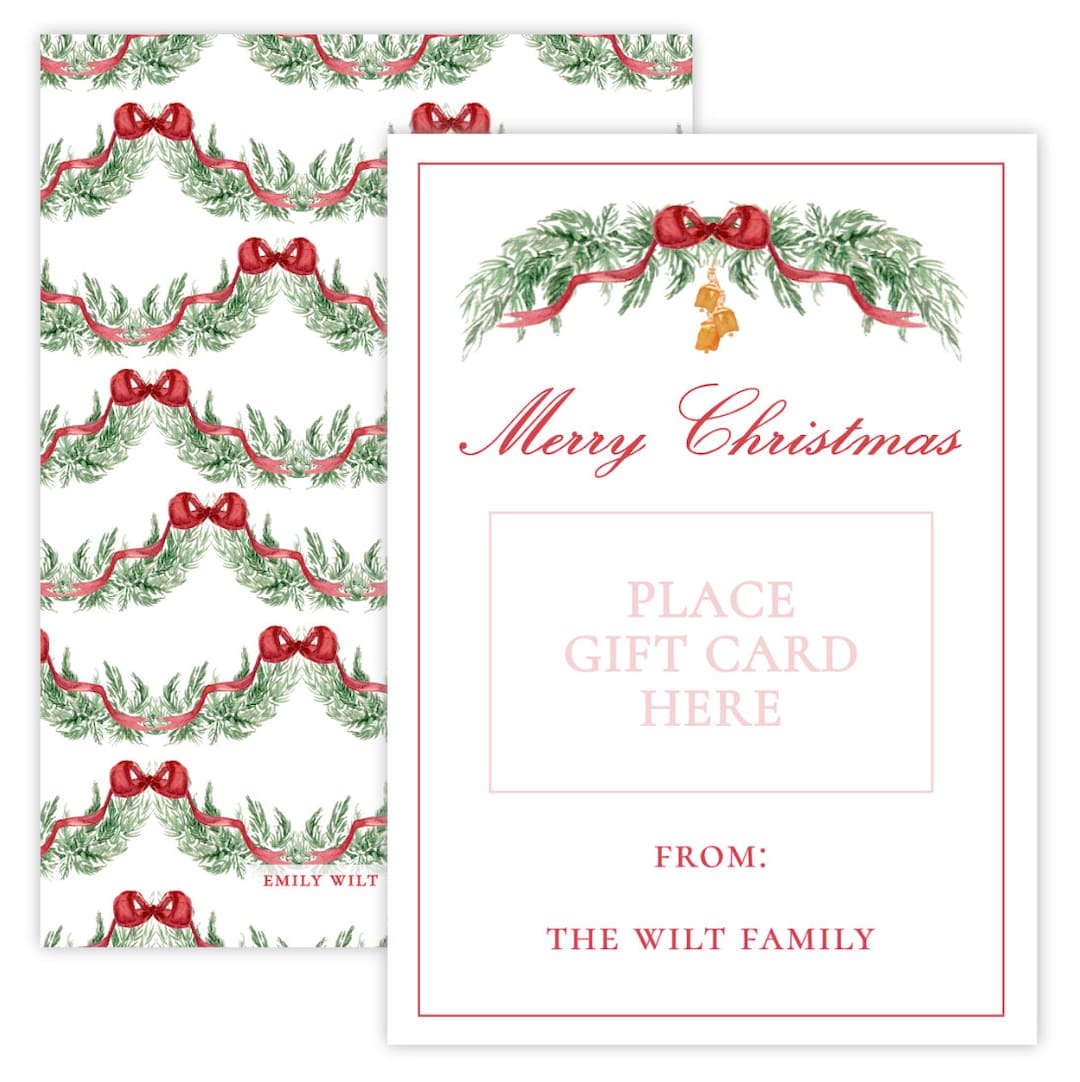 Printable Christmas Gift Card Holder, Holiday Gift Card Holder