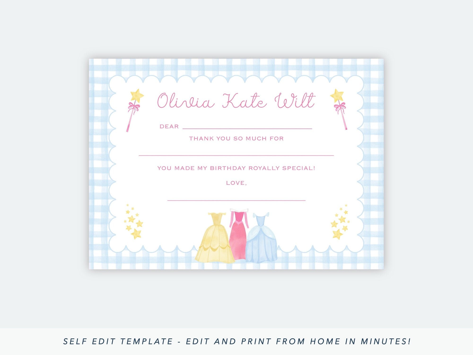 Printable Fill in the Blank Thank You Cards for Kids | Etsy