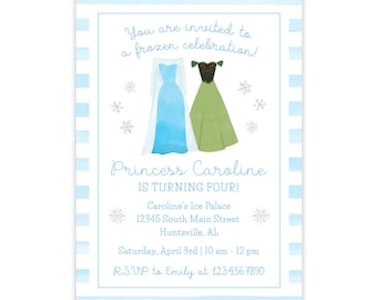PRINTABLE Ice Princess Birthday Party Invitation Template by Emily Wilt Designs