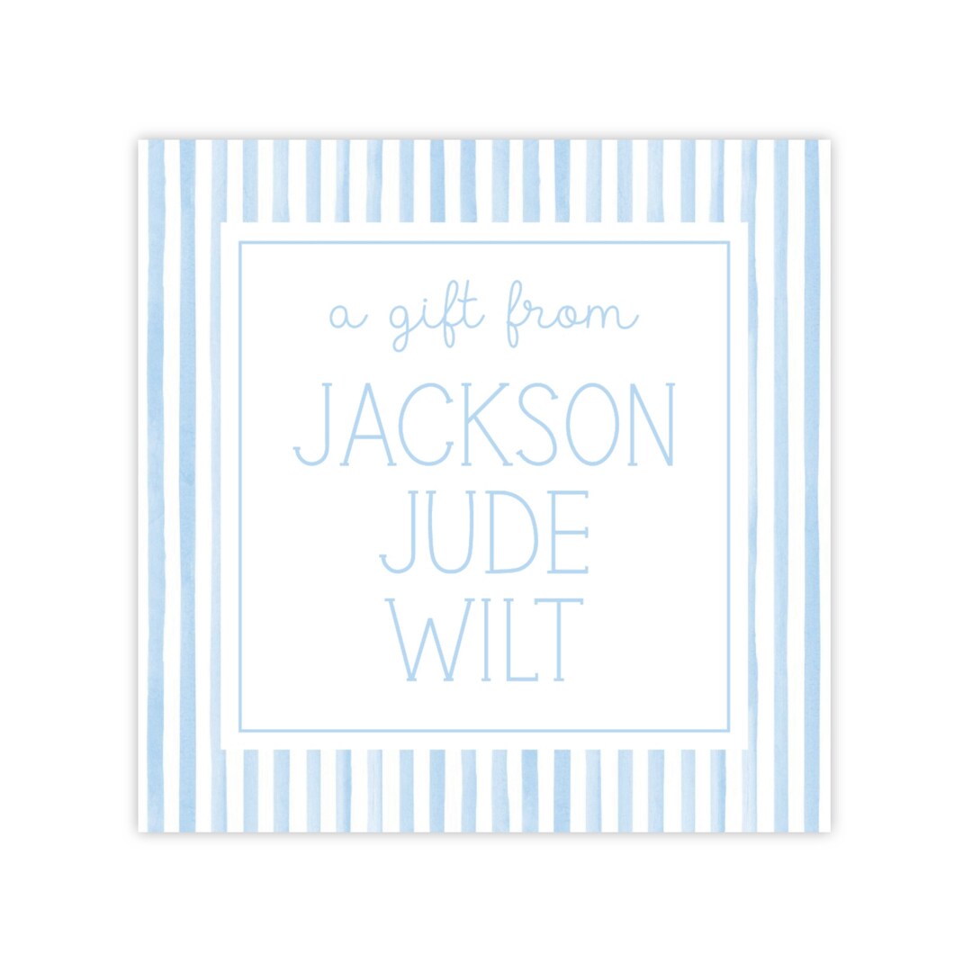 Printable Calling Cards for Boys, Blue Stripe Calling Cards ...