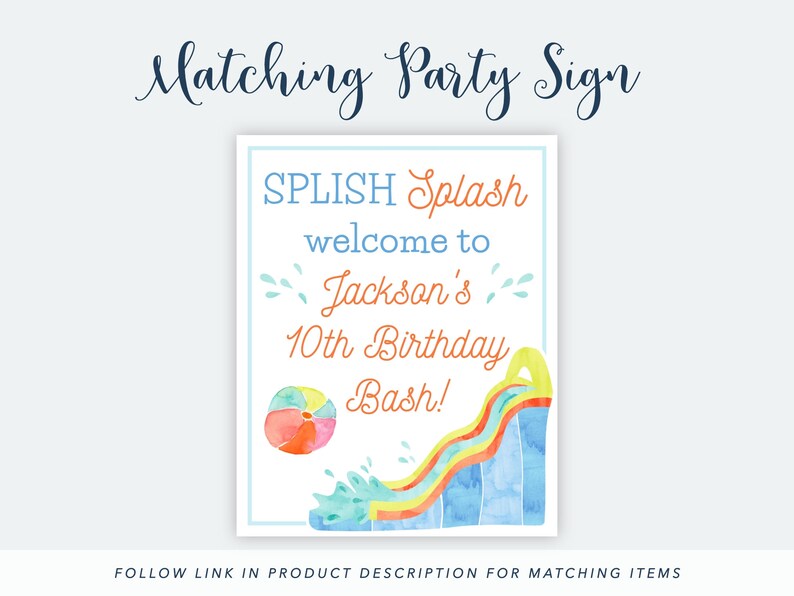 Printable Waterslide Party Invitation Waterslide Birthday | Etsy