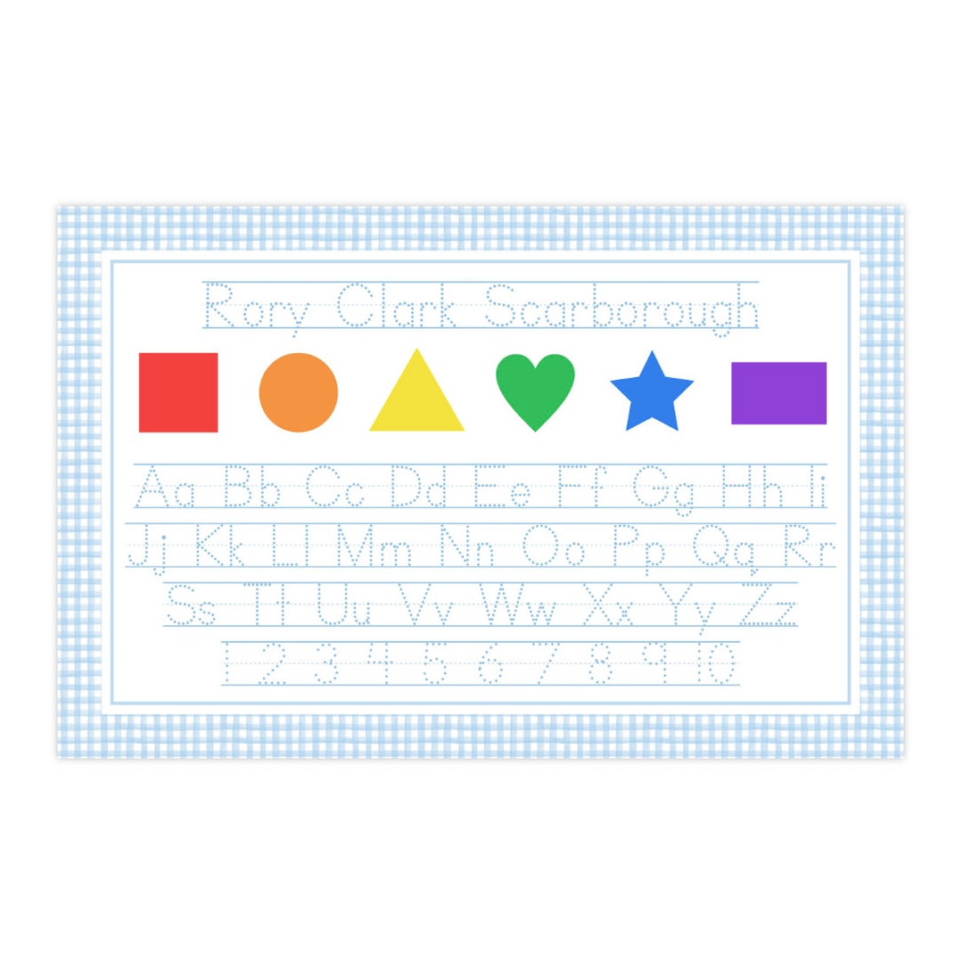 Laminated Placemat Learn to Write Placemat Personalized Etsy