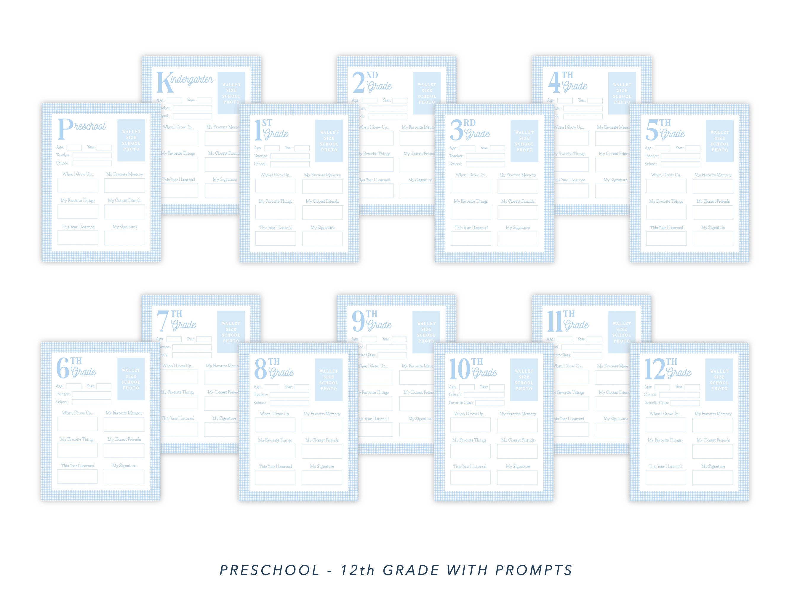 Printable School Memory Pages K–12 | Editable School Memory Book ...