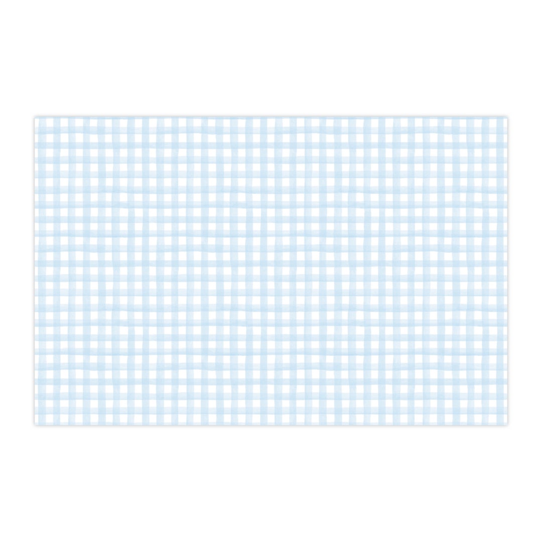 11x17 Disoposable Placemat Pad Light Blue Gingham Paper Etsy