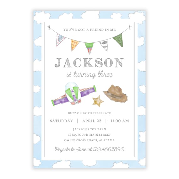 PRINTABLE Toy Friends Birthday Invitation | Cowboy Toy Party Theme | Editable Corjl Template | Toy Birthday Invite | Toy Friends Party | 124