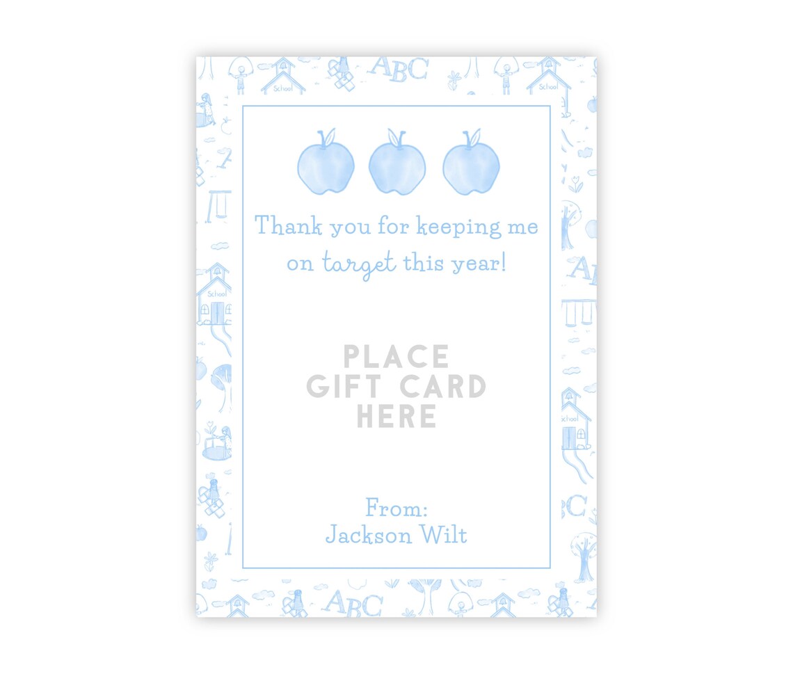 PRINTABLE Teacher Gift Card Holder Template | Back to School Corjl ...