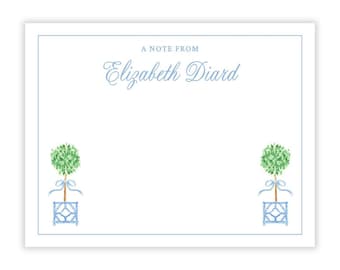 Printable Stationery for Women, Personalized Stationery, Printable Note Cards for Women, Topiary Stationery, Printable Thank You Notes
