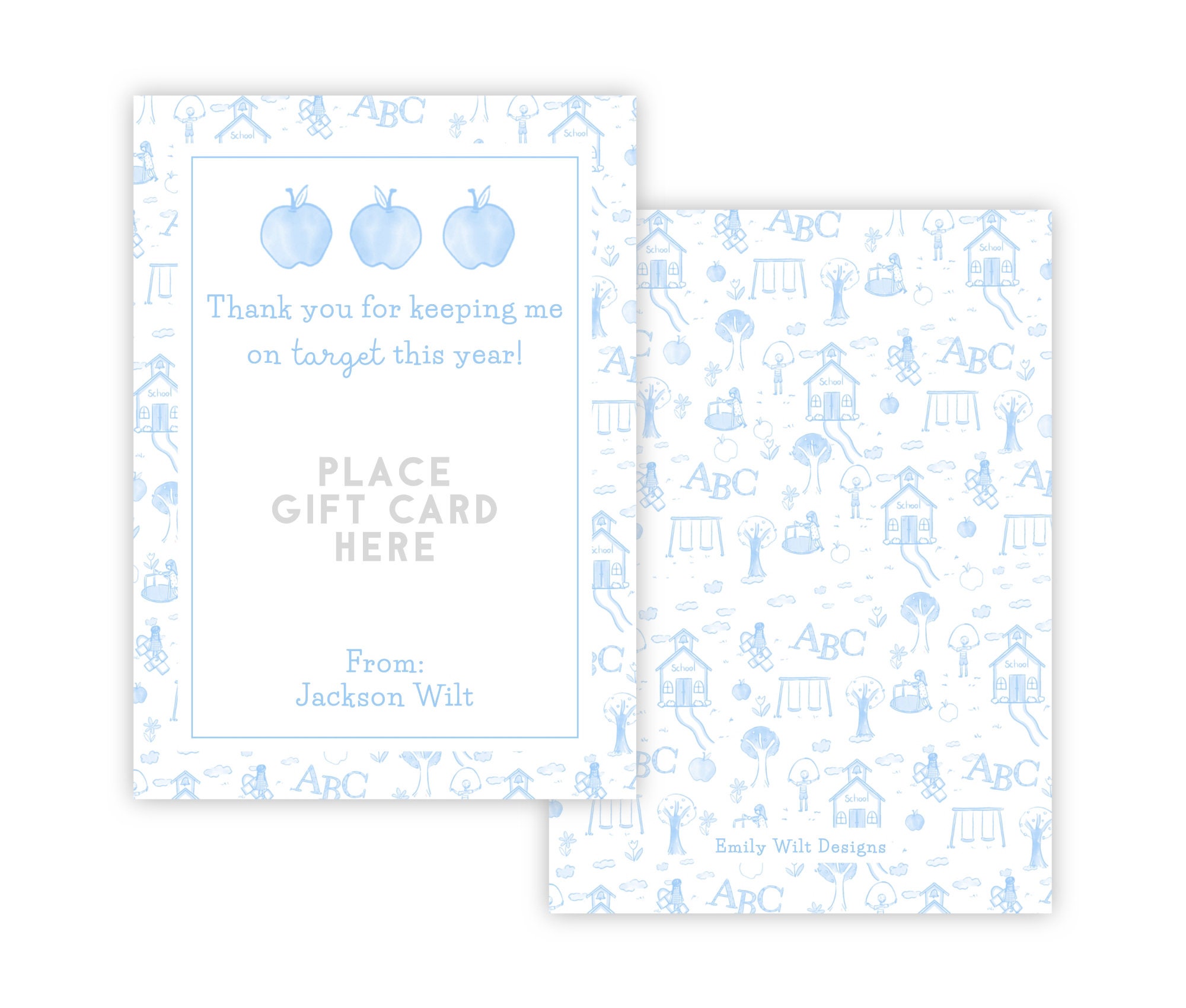 PRINTABLE Teacher Gift Card Holder Template | Back to School Corjl ...