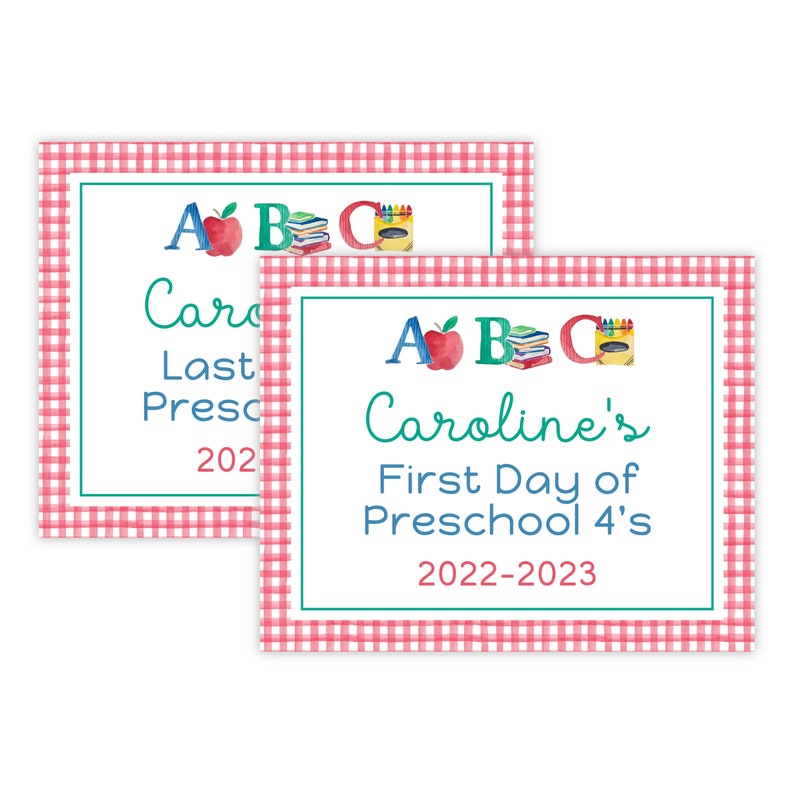 PRINTABLE Back to School Sign | First & Last Day of School | Editable 8x10 Corjl Template | Digital Download for Kids Photo Prop | 201 image 1