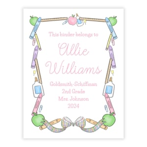 PRINTABLE Editable School Binder Cover | 8.5x11 Personalized Corjl Template | Self-Edit Printable Binder Cover for Students or Teachers