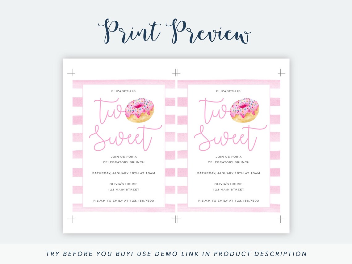 Printable Donut Invitation Donut Party Invitation Donut | Etsy