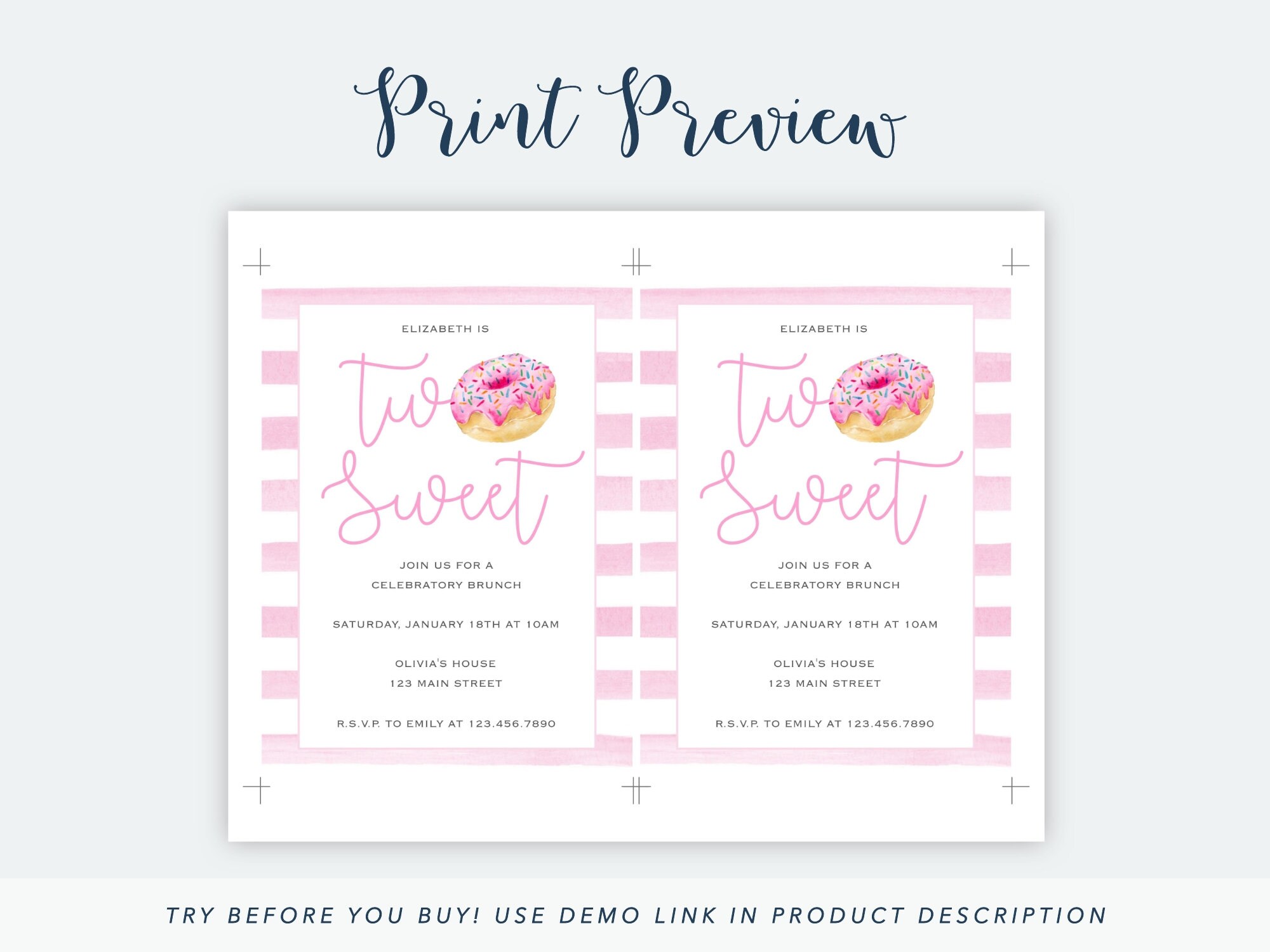 Printable Donut Invitation Donut Party Invitation Donut | Etsy