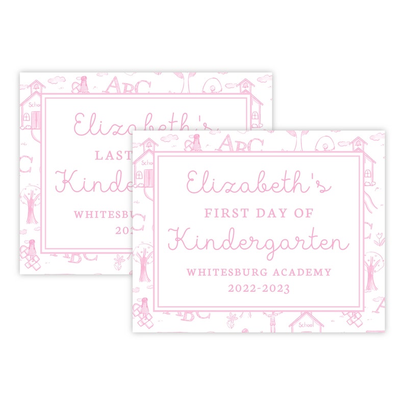PRINTABLE Back to School Sign | First & Last Day of School | Editable 8x10 Corjl Template | Digital Download for Kids Photo Prop | 201 image 1
